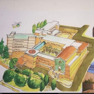 L&#039;ospedale San Carlo in un disegno di Accapezzato