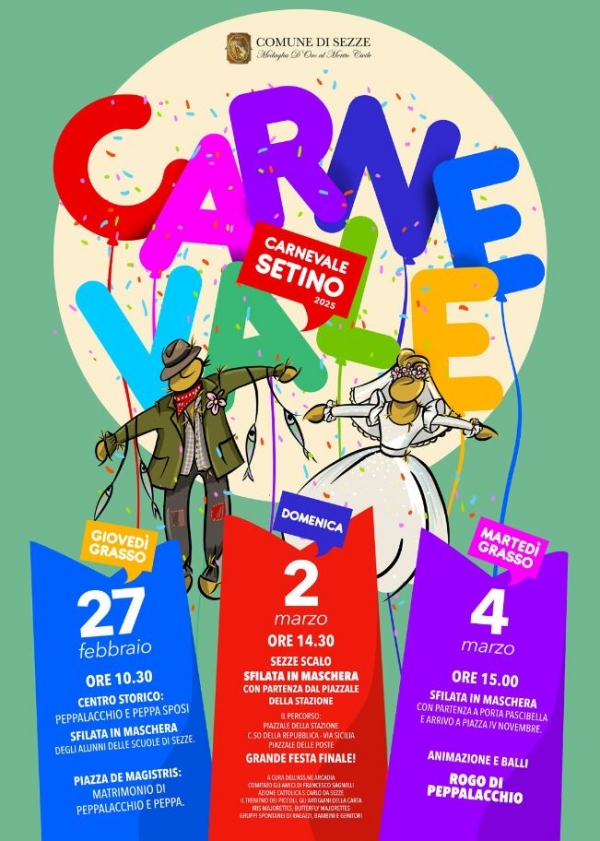 Sezze si prepara a festeggiare il Carnevale 2025 con eventi imperdibili